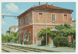 D7420] MONGARDINO Asti INTERNO STAZIONE SENZA TRENO Linea Asti-Acqui Palificazione Trifase Non Scritta Ma Affrancata - Stazioni Senza Treni