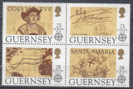 Guernsey 1992. EUROPA/CEPT. Bloc Of 4 Folded In Perforation. Michel 549-52. MNH(**) - Guernesey