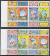 .H923. Ireland 1992. Greetings. Sheetlets From Booklet Folded In Perforation. Michel Hbl 31-32. MNH(**) - Hojas Y Bloques