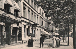 ! Alte Ansichtskarte Aus Tilsit In Ostpreußen, Hohestraße, Geschäfte, - Ostpreussen