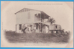 CPA DOS NON DIVISE - CHEMIN DE FER ET PORT COTE-D'IVOIRE - BATIMENT DE LA DIRECTION (FEVRIER 1904) - Ivoorkust