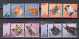Label Transnistria 2024  Cat Breeds Cats 4v**MNH + 4 Labels - Fantasie Vignetten