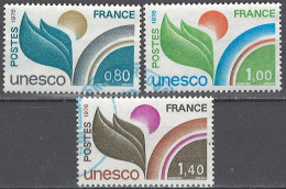 France Frankreich 1976. UNESCO. Mi.Nr. 16-18, Used O - Afgestempeld