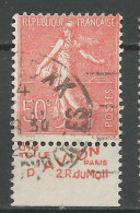 TYPE SEMEUSE Lignée Type LlB N° 199 PUB TOILE D'AVION OBL / Used - Used Stamps