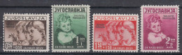 Yugoslavia Kingdom, Salvate Parvulos Ovpt. 1938 Mi#366-369 Mint Hinged - Ongebruikt