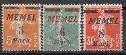 MEMEL  Timbres-Poste N°86* à 88*  Neufs Charnières TB Cote : 2€50 - Unused Stamps