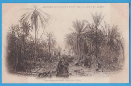 CPA DOS NON DIVISE - CHEMIN DE FER ET PORT COTE-D'IVOIRE - PIQUETAGE EN FORET (FEVRIER 1904) - Ivoorkust