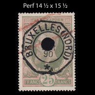 BELGIUM.TELEGRAPH.1889.25c.Yvert 10a.Perf 14 ½ X 15 ½ .USED - Timbres Télégraphes [TG]