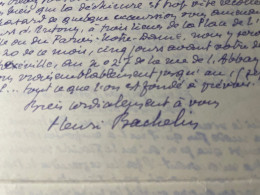 Henri Bachelin - 1937 - 1 Lettre Autographe Signée (als) - Ecrivains