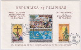 MiNr. Block 7 (783 - 786) Philippinen 1965, 4. Okt. 400 Jahre Christentum Auf Den Philippinen - Gestempelt Manila - Filipinas