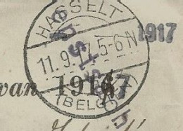 Document (belastingen), Afst. HASSELT (BELGIEN) 11/09/1917 - Sonstige & Ohne Zuordnung