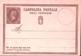 1874-Cartolina Postale C.10 (C1) Nuova - Stamped Stationery