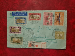 LETTRE/CARTE  INDE NEERLANDAISE 1932 RECOMMANDE BATAVIACENTRUM PAR AVION CACHET ARRIVEE BALDENHEIM - Niederländisch-Indien