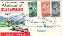 1960-Nuova Zelanda S.3v."centenario Del Westland"su Fdc Illustrata - FDC