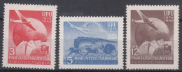 Yugoslavia Republic 1949 UPU Mi#578-580 Mint Hinged - Nuovi