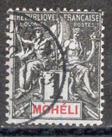 MOHELIE Timbre Poste N°1 Oblitéré TB Cote 2.50€ - Used Stamps