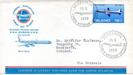 ICELAND First Jet Flight Loftleiðir. - Airmail