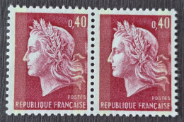 France 1969 N°1536Ba En Paire **TB Cote 6€ - 1967-1970 Marianne De Cheffer