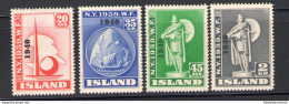 1940 ISLANDA,  Islanda A New York Soprastampati"1940", N. 188A-188D MNH** - Sonstige & Ohne Zuordnung