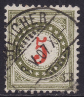 Schweiz: Portomarke SBK-Nr. 17GcN (Rahmen Hellgrünlicholiv, 1903-1905) Vollstempel SPEICHER 3.V.07. - Taxe