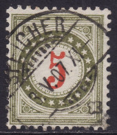 Schweiz: Portomarke SBK-Nr. 17GcN (Rahmen Hellgrünlicholiv, 1903-1905) Vollstempel SPEICHER 3.V.07. - Portomarken
