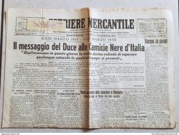 Bm Giornale Corriere Mercantile Il Messaggio Del Duce Alle Camicie Nere 1932 - Tijdschriften & Catalogi