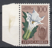 Yugoslavia Republic 1959 Flowers Mi#890 Key Stamp, Mint Never Hinged (hinge Mark On Tab) - Neufs