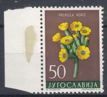 Yugoslavia Republic 1959 Flowers Flora Mi#888 Mint Never Hinged (hinge Mark On Tab) - Neufs
