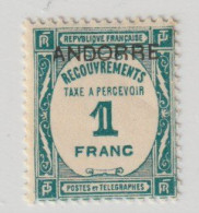 ANDORRE TAXE  N° 12  NEUF** TTB SANS CHARNIERE / Hingeless / MNH - Nuovi