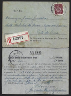 Postal Registado Do Juízo Da Comarca De Braga Para Santa Marinha De Anais, Lugar Corvos, Ponte De Lima Em, 1949. Dobra. - Lettres & Documents