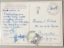 CP Taxée En Belgique De Koln Vers Bruxelles Oblitération Postes-Posterijen BPS 5 En 1955 - Cartas & Documentos