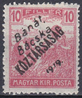 Hongrie Banat Bacska 1919 Mi 28 MH * Moissonneurs   (A8) - Banat-Bacska