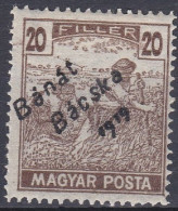 Hongrie Banat Bacska 1919 Mi 40 NH * Moissonneurs   (A8) - Banat-Bacska