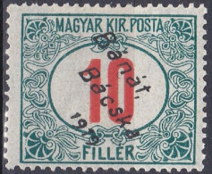 Hongrie Banat Bacska Taxe 1919 Mi 3 MH *  (A8) - Banat-Bacska