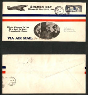 "BREMEN DAY---CHICAGO" FIRST EAST WEST FLIGHT---BREMEN FLYERS---2 COVERS (MAY12 And 13/1928) (OS-769) - Sobres De Eventos