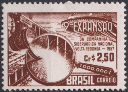 1957 Brasilien ** Mi:BR 907, Sn:BR 844, Yt:BR 626, Volta Redonda, National Steel Company's Expansion Campaign - Ungebraucht