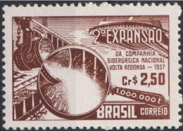 1957 Brasilien ** Mi:BR 907, Sn:BR 844, Yt:BR 626, Volta Redonda, National Steel Company's Expansion Campaign - Neufs