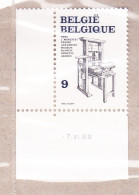 1988 Nr 2309** Drukdatum.Boekdrukkunst. - Dated Corners