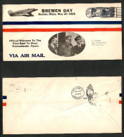 "BREMEN DAY---BOSTON" FIRST EAST WEST FLIGHT---BREMEN FLYERS (MAY 20/1928) (OS-776) - Event Covers