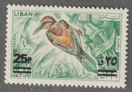 LIBAN - N°277 ** (1972) Oiseaux Surchargé - Lebanon