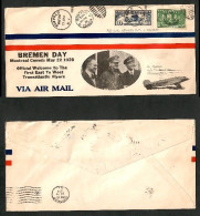 "BREMEN DAY---MONTREAL" FIRST EAST WEST FLIGHT---BREMEN FLYERS (MAY 22/1928) (OS-777) - Storia Postale