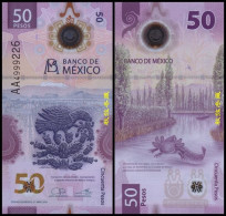 Mexico 50 Pesos (2021), AA Prefix, Polymer, UNC - México