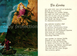 73111162 Loreley Lorelei Gedicht Kuenstlerkarte H. Hoffmann Loreley Lorelei - Loreley