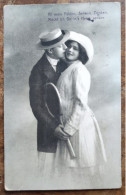 Tennis Romantic Couple Holding A Racket Postcard Circa 1910s - Tennis