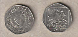 02404) Zypern, 50 Cents 1994 - Cyprus