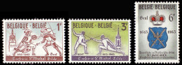 Bélgica - 1246/48 - 1963 350º Aniv. Gremio De Esgrima De St. Miguel Mosquetero - Autres & Non Classés
