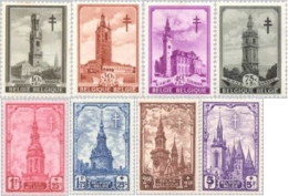 Bélgica - 519/26-F - 1939 Obras Antituberculosis Campanarios Fijasellos - Altri & Non Classificati