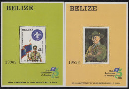 Belize HB 20/21 1982 125 Aniversario Del Nacimiento De Lord Baden Powells MNH - Belize (1973-...)