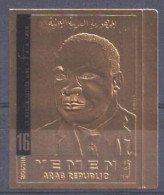 Yemen 1968, Martin Luther King, 1val GOLD IMPERFORATED - Jemen