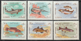 LIBAN - Poste Aérienne N°436/41 ** (1968) Poissons - Lebanon
